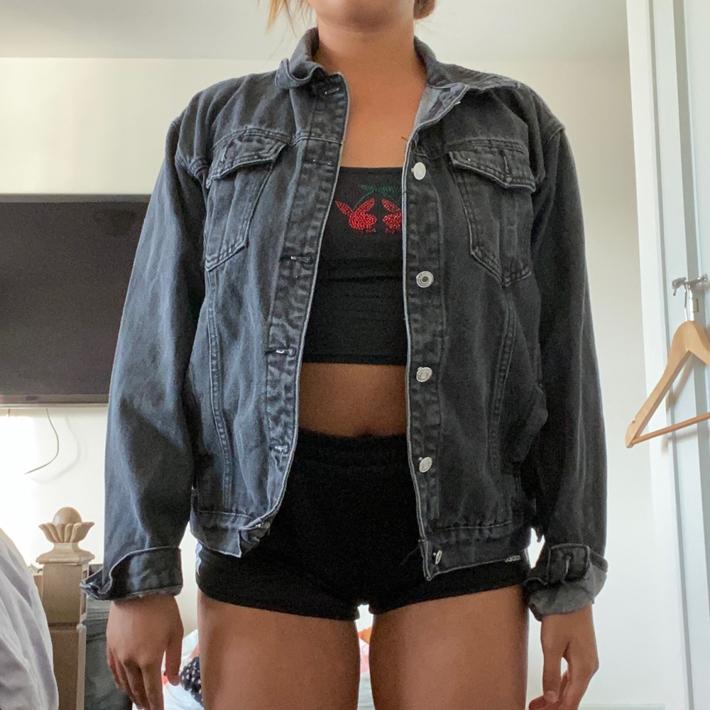 Ash gray denim jacket